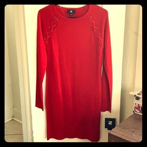Red sweater dress
